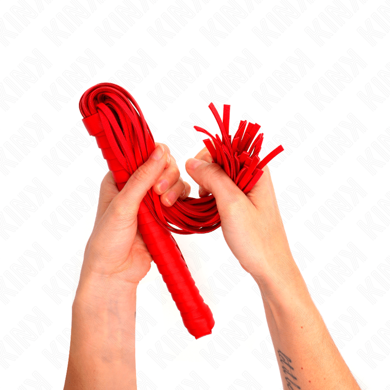 KINK - WHIP WITH RED TEXTURED HANDLE 48.5 CM - Kink&Play