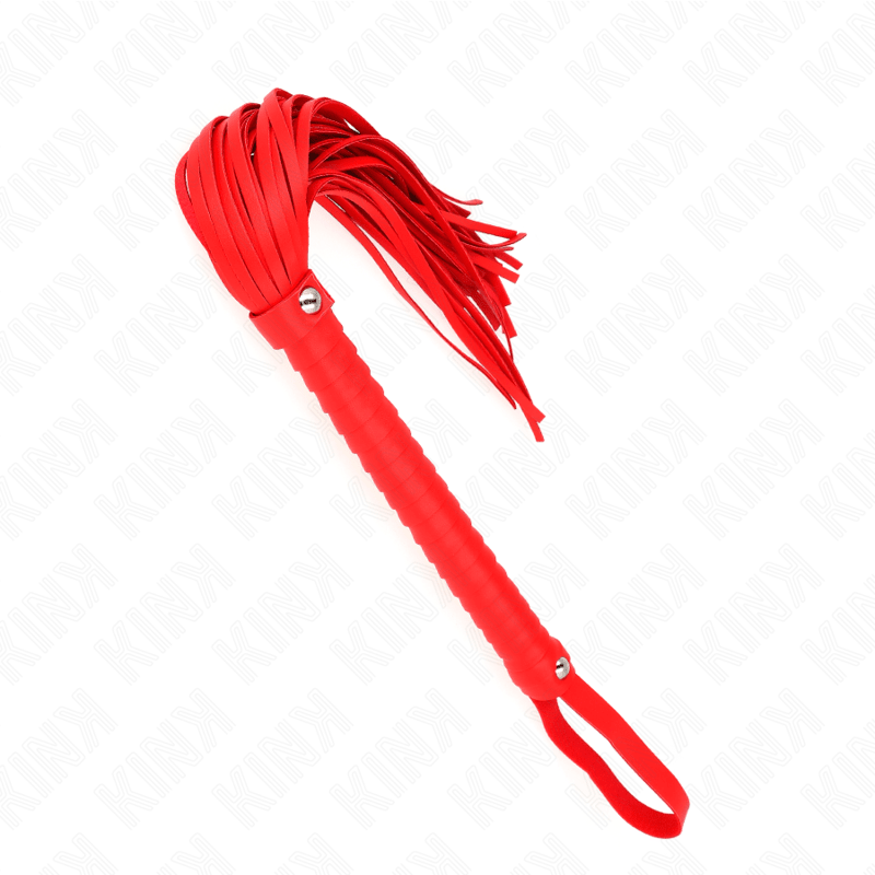 KINK - WHIP WITH RED TEXTURED HANDLE 48.5 CM - Kink&Play