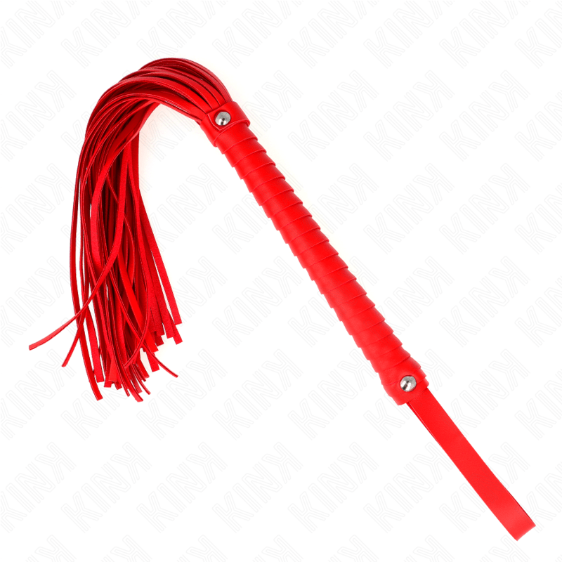 KINK - WHIP WITH RED TEXTURED HANDLE 48.5 CM - Kink&Play