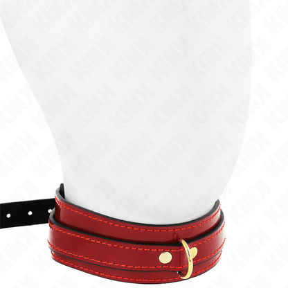 KINK - WINE RED ADJUSTABLE NECKLACE WITH GOLDEN DETAILS 29 - 42.5 CM X 4 CM - Kink&Play