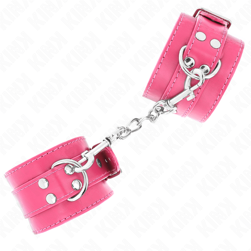 KINK - WRIST RESTRAINTS RASPBERRY ROSE WITH RASPBERRY ROSE LINING ADJUSTABLE 20 - 28 CM X 5.5 CM - Kink&Play