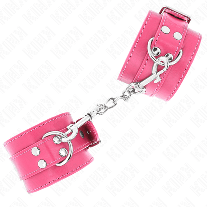 KINK - WRIST RESTRAINTS RASPBERRY ROSE WITH RASPBERRY ROSE LINING ADJUSTABLE 20 - 28 CM X 5.5 CM - Kink&Play