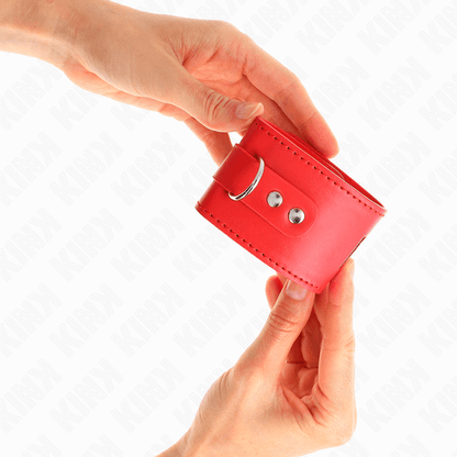 KINK - WRIST RESTRAINTS WITH PADLOCK CLOSURE RED ADJUSTABLE 16 - 23 CM X 5.5 CM - Kink&Play