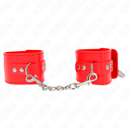 KINK - WRIST RESTRAINTS WITH PADLOCK CLOSURE RED ADJUSTABLE 16 - 23 CM X 5.5 CM - Kink&Play