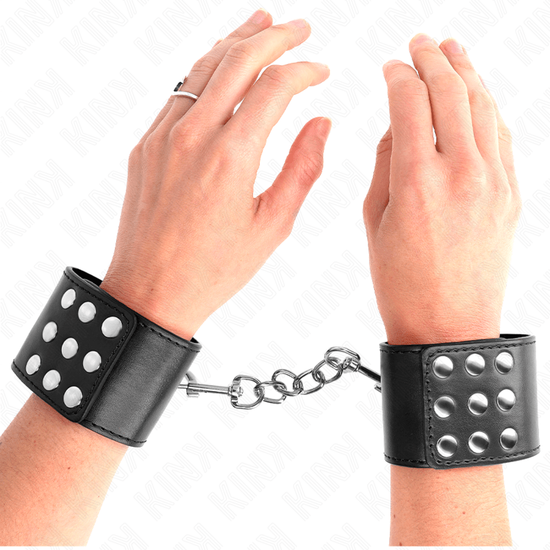 KINK - WRIST RESTRAINTS WITH SNAP FASTEN BLACK ADJUSTABLE 19 - 24 CM X 5.5 CM - Kink&Play
