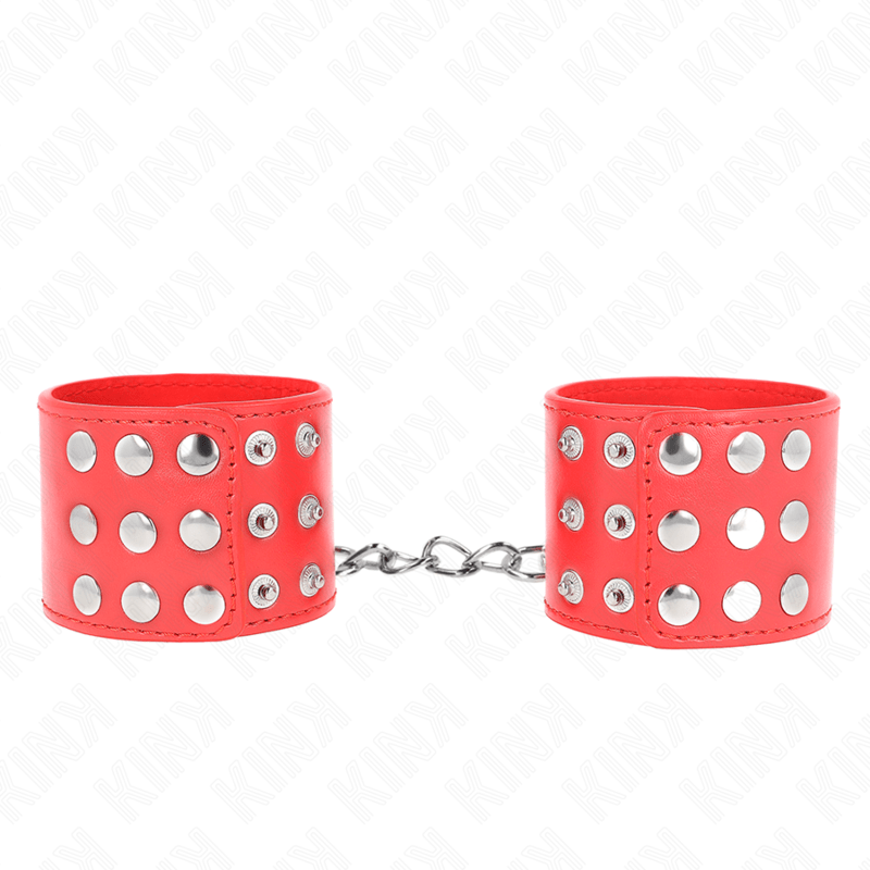 KINK - WRIST RESTRAINTS WITH SNAP FASTEN RED ADJUSTABLE 19 - 24 CM X 5.5 CM - Kink&Play