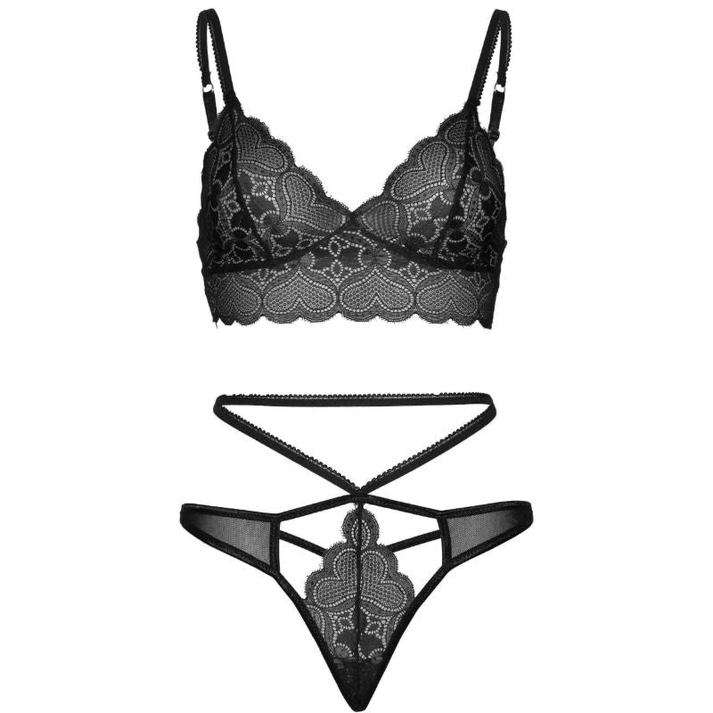 LEG AVENUE - 2 PIECES SET STRAPPY CUT G STRING S/M - Kink&Play