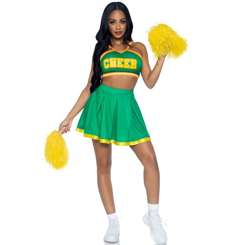 LEG AVENUE - COSTUME CHEERLEADER GREEN M/L - Kink&Play