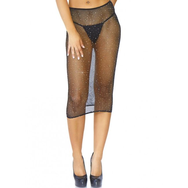 LEG AVENUE - CRYSTALIZED FISHNET MULTIDRESS BLACK O.S - Kink&Play