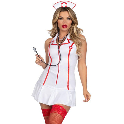 LEG AVENUE - HEAD NURSE COSTUME WHITE S/M - Kink&Play