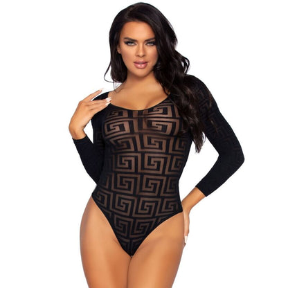 LEG AVENUE - MOSAIC SNAP CROTH BODYSUIT ONE SIZE - Kink&Play