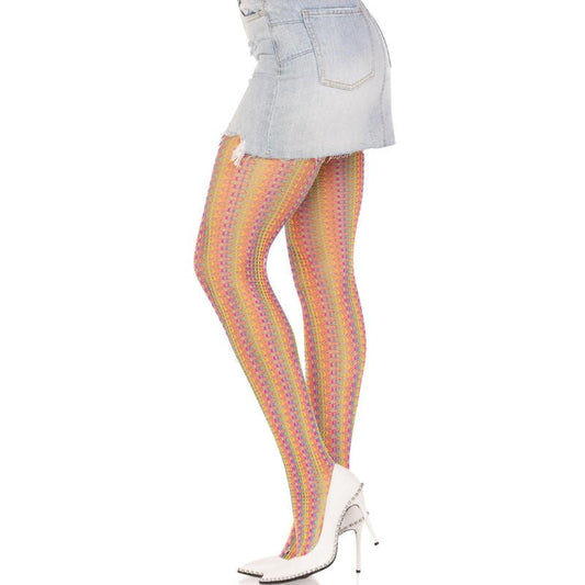 LEG AVENUE - MULTICOLOR CROCHET STOCKINGS - Kink&Play