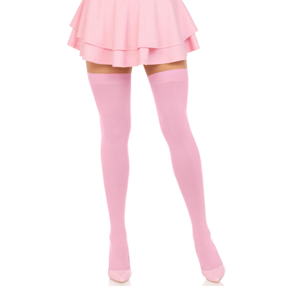 LEG AVENUE - NYLON THIGH HIGHS PINK - Kink&Play