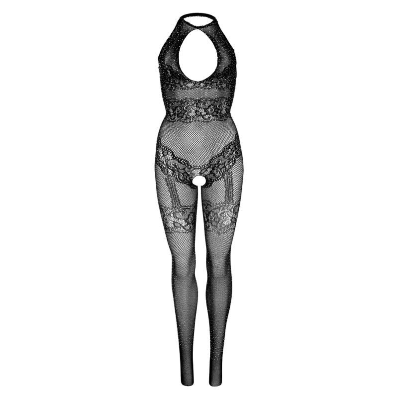LEG AVENUE - SEAMLESS FISHNET BODYSTOCKING ONE SIZE - BLACK - Kink&Play