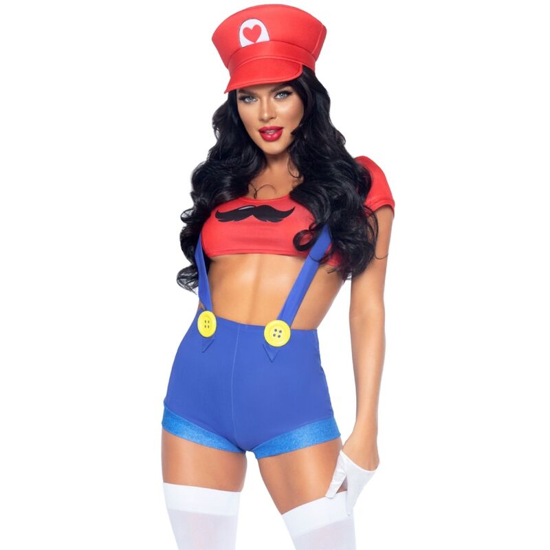 LEG AVENUE - SEXY COSTUME MARIO BROS RED/BLUE M - Kink&Play