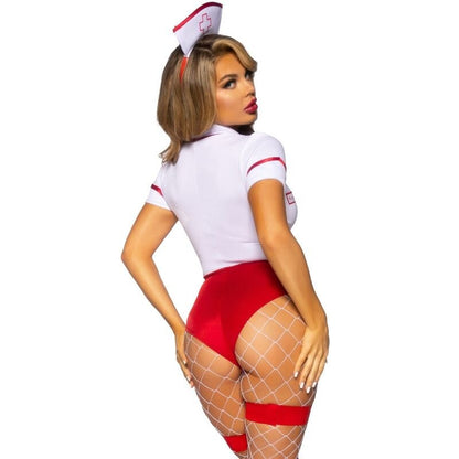 LEG AVENUE - SEXY NURSE COSTUME RED/WHITE S - Kink&Play