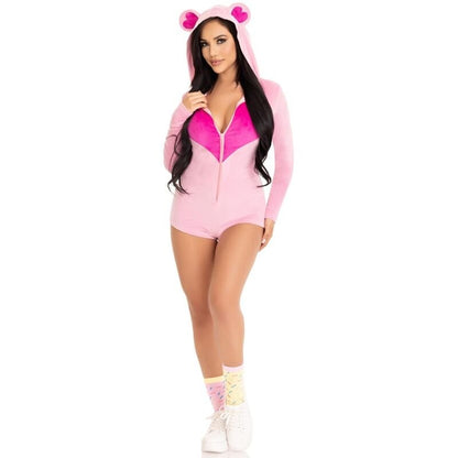 LEG AVENUE - TEDDY BEAR VELVET BODYSUIT PINK S - Kink&Play
