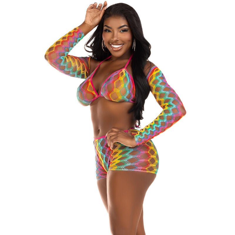 LEG AVENUE - THREE PIECE SET MULTICOLOR - Kink&Play
