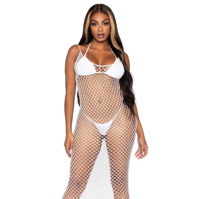 LEG AVENUE - WOVEN TWIST NET MAXI DRESS ONE SIZE - Kink&Play