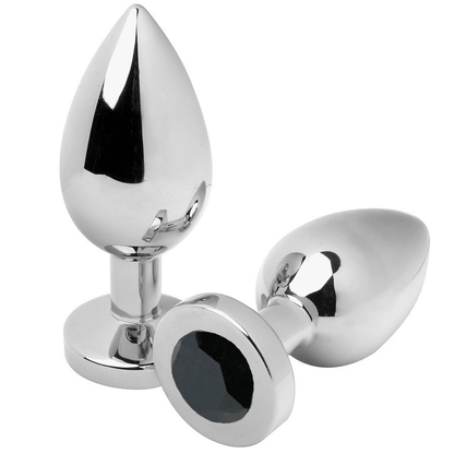 METAL HARD - ANAL PLUG DIAMOND BLACK MEDIUM 7.62CM - Kink&Play