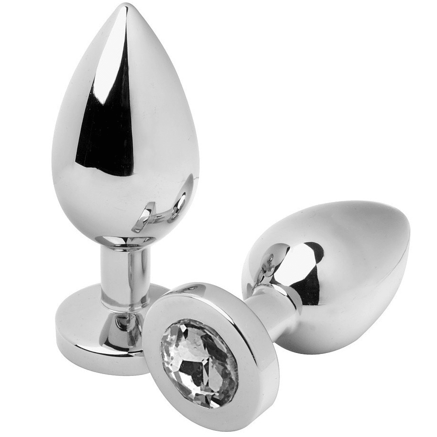 METAL HARD - ANAL PLUG DIAMOND TRANSPARENT MEDIUM 7.62CM - Kink&Play