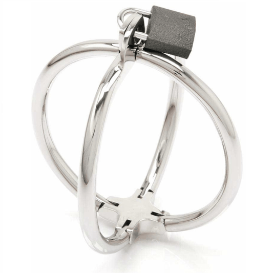 METAL HARD - CRISS CROSS HANDCUFF STAINLESS STEEL RESTRAINTS - Kink&Play