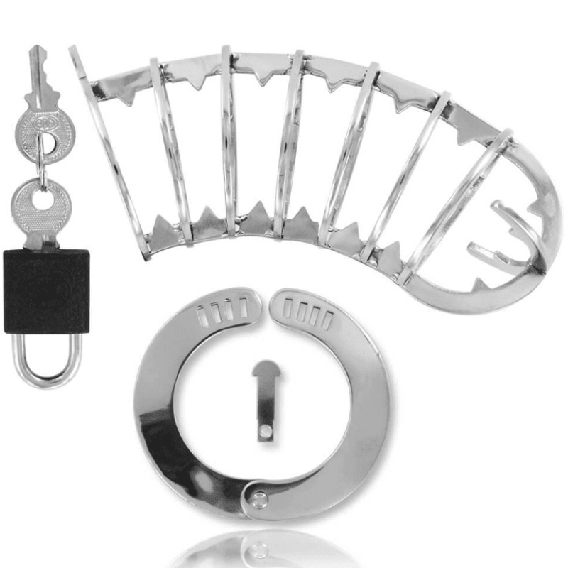 METAL HARD - PENIS CAGE WITH SECURITY LOCK 14 CM - Kink&Play