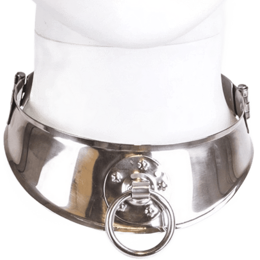 METAL HARD - RESTRAINT COLLAR WITH RING - Kink&Play