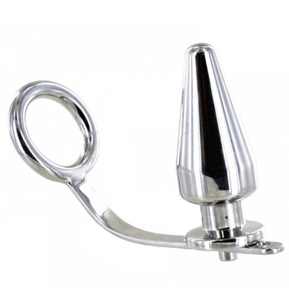 METAL HARD - STEEL RING WITH ANAL PLUG 45 X 45MM - Kink&Play
