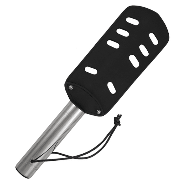 METAL HARD - THE PADDLE ORIGINAL LEATHER AND METAL - WITH HOLES - Kink&Play