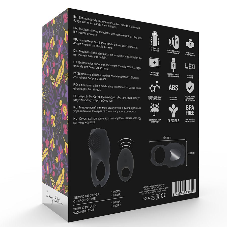MIA - COLOSSEO COCK RING REMOTE CONTROL BLACK - Kink&Play