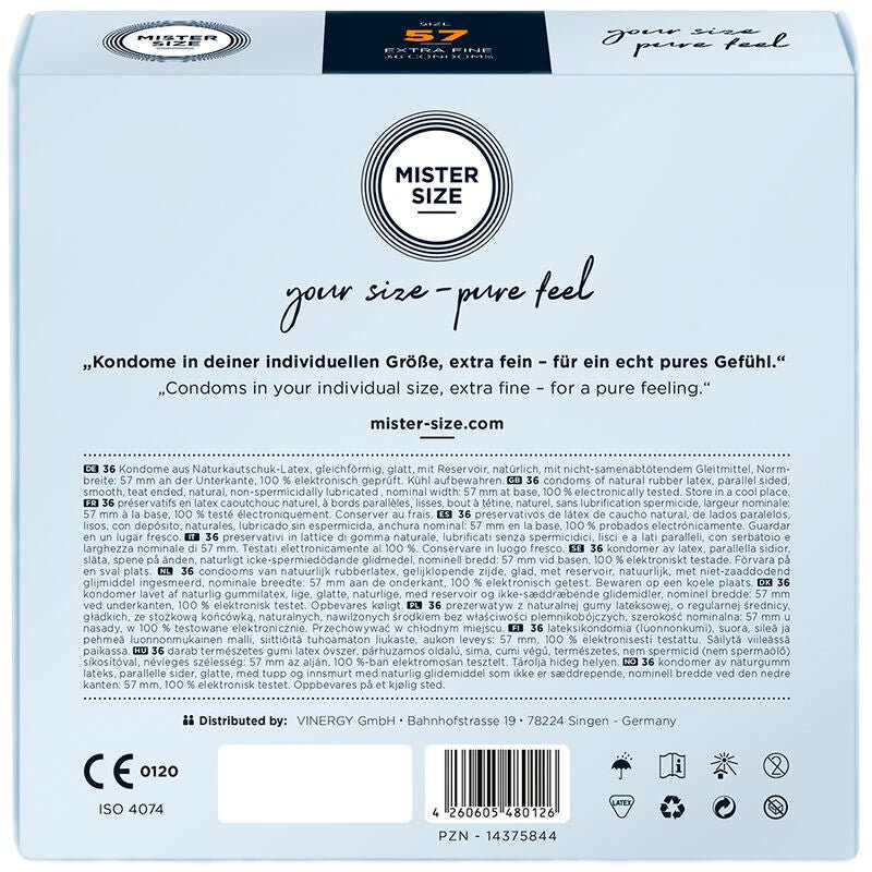 MISTER SIZE - CONDOM SIZE L 57 MM (36 UNITS) - Kink&Play
