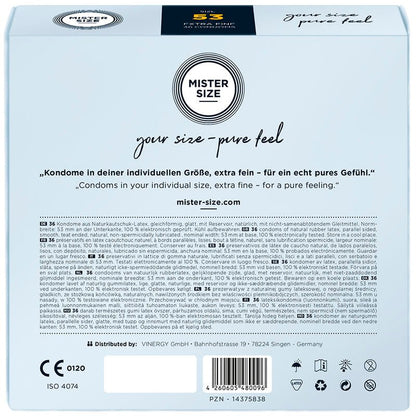 MISTER SIZE - CONDOM SIZE M 53 MM (36 UNITS) - Kink&Play