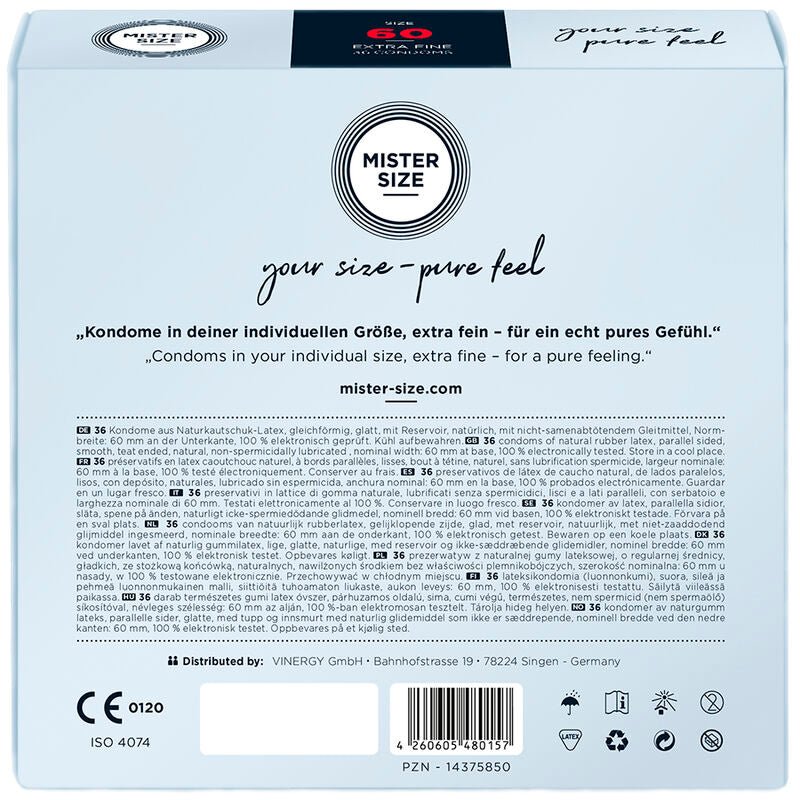 MISTER SIZE - CONDOM SIZE XL 60 MM (36 UNITS) - Kink&Play