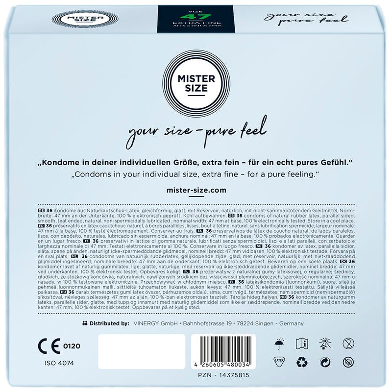 MISTER SIZE - CONDOMS SIZE XS 47 MM (36 UNITS) - Kink&Play