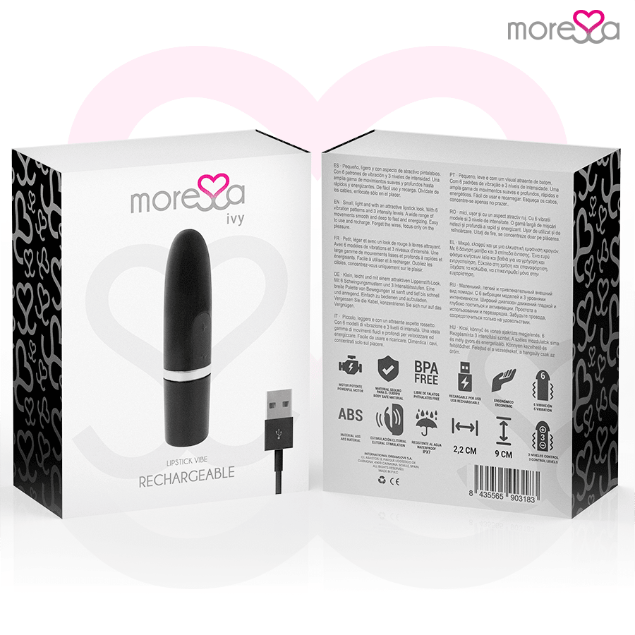 MORESSA - IVY VIBRATOR STIMULATOR TRAVEL BLACK - Kink&Play