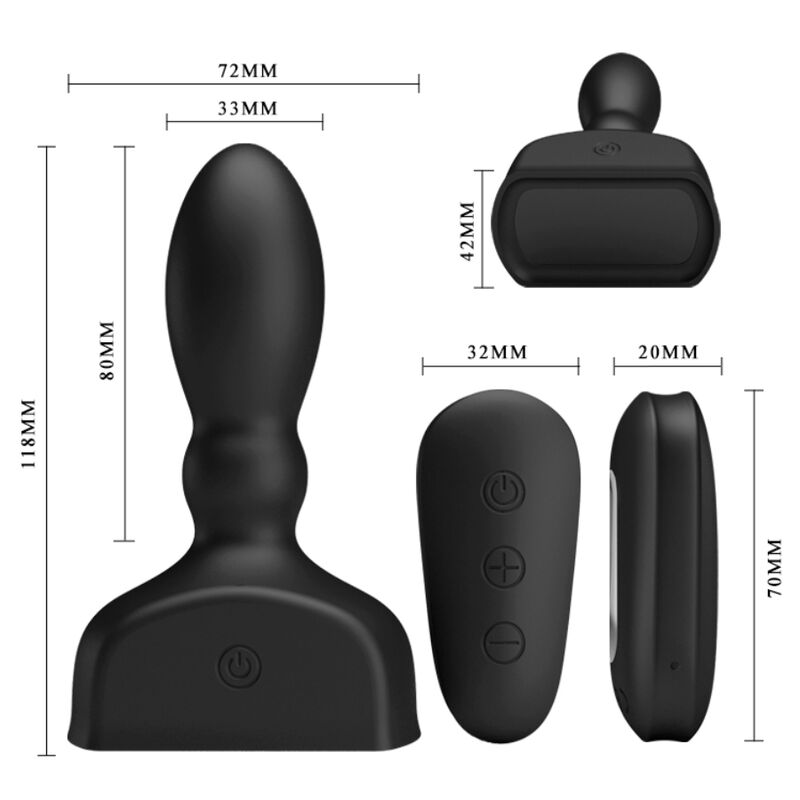 MR PLAY - BLACK INFLATABLE ANAL PLUG REMOTE CONTROL - Kink&Play