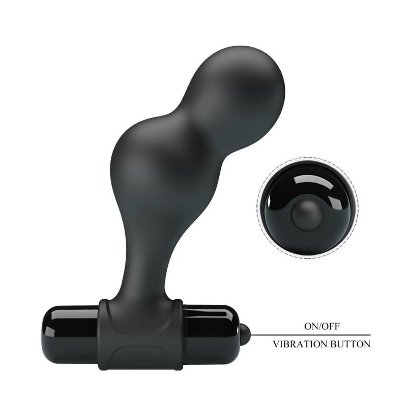 MR PLAY - BLACK SILICONE VIBRATOR ANAL PLUG - Kink&Play