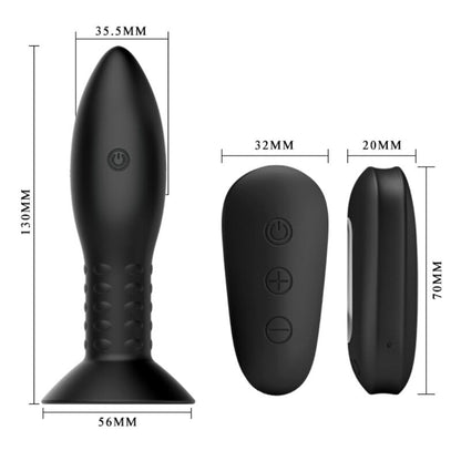 MR PLAY - PLUG WITH BLACK ROTATING BALLS REMOTE CONTROL - Kink&Play