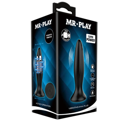 MR PLAY - RECHARGEABLE BLACK VIBRATOR ANAL PLUG - Kink&Play