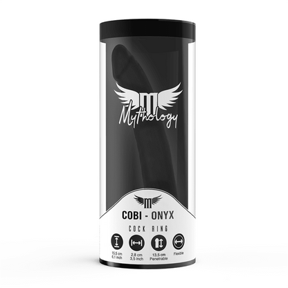 MYTHOLOGY - COBI ONYX ANAL DILDO WITH COCK AND TESTICLE RING 13 SILICONE CM - Kink&Play