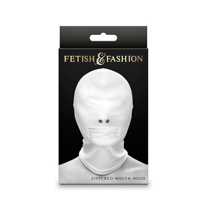 NS NOVELTIES - FETISH & FASHION CLOSED ZIPPERED MOUTH HOOD NYLON WHITE - Kink&Play