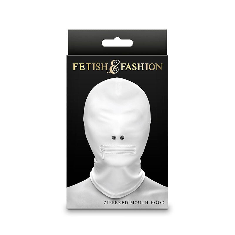 NS NOVELTIES - FETISH & FASHION CLOSED ZIPPERED MOUTH HOOD NYLON WHITE - Kink&Play