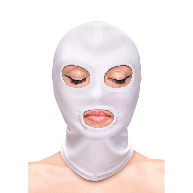NS NOVELTIES - FETISH & FASHION EYES AND MOUTH HOOD NYLON WHITE - Kink&Play