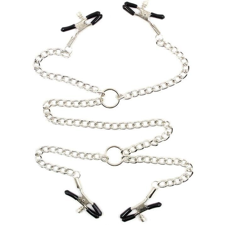 OHMAMA FETISH - 4 NIPPLE Clamps WITH CHAINS - Kink&Play
