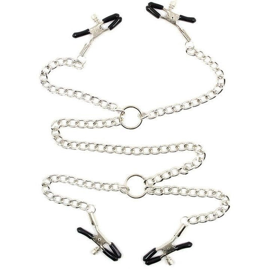 OHMAMA FETISH - 4 NIPPLE Clamps WITH CHAINS - Kink&Play