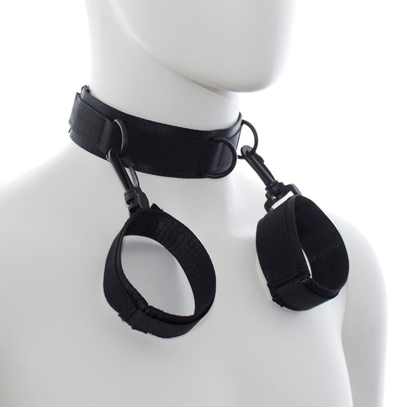 OHMAMA FETISH - NYLON HANDCUFFS AND COLLAR - Kink&Play