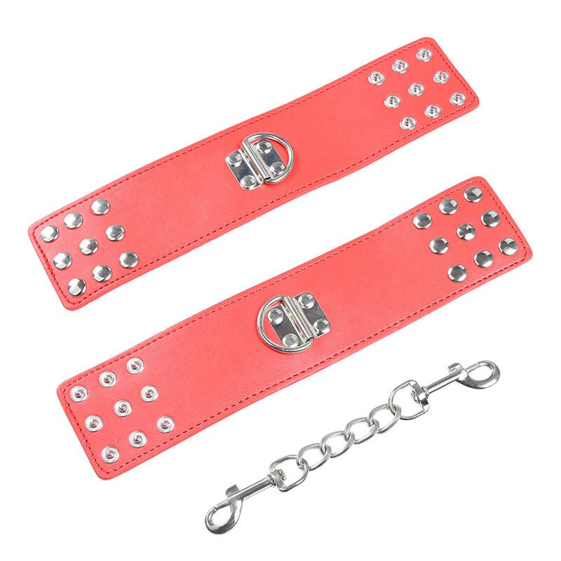 OHMAMA FETISH - RED HANDCUFFS WITH SNAP CLOSURE - Kink&Play