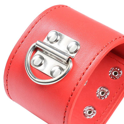 OHMAMA FETISH - RED HANDCUFFS WITH SNAP CLOSURE - Kink&Play