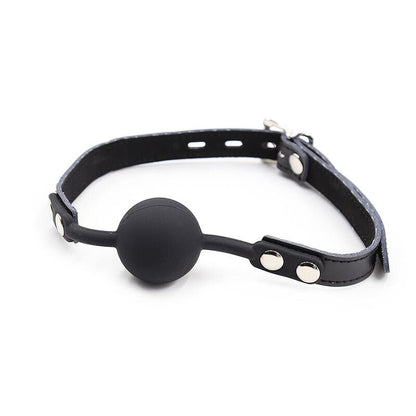 OHMAMA FETISH - SILICONE BALL GAG WITH LEATHER BELT (PADLOCK INCLUDED) - Kink&Play
